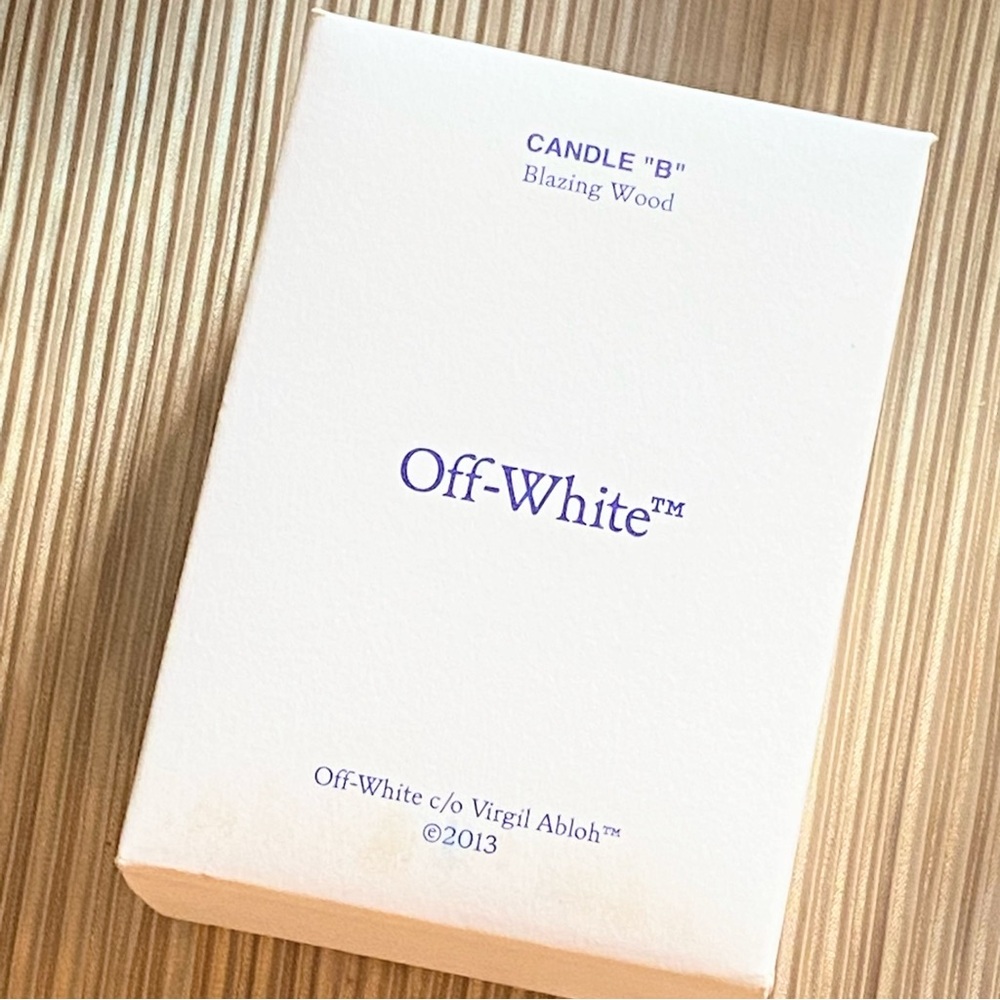 Off-White "B" Blazing Wood 7oz candle FULL SIZE